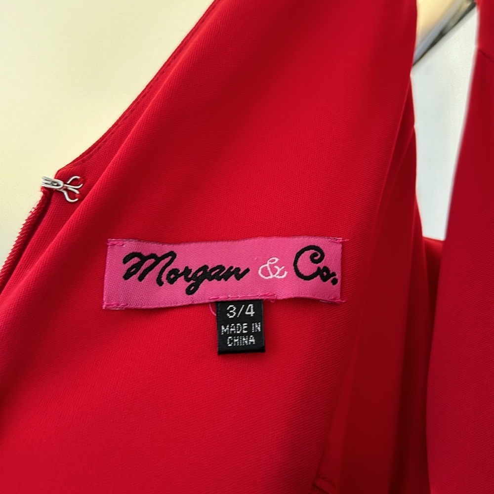 Red Gown with Mesh Cut outs - Picture 7 of 14
